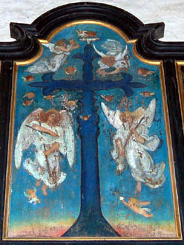 Central panel of reredos over north door January 2008